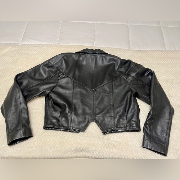 Women's Black Leather Jacket - Vintage/ 90’s - Picture 12 of 12